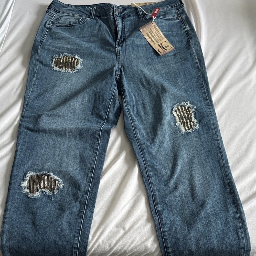 Distressed Blue Jeans